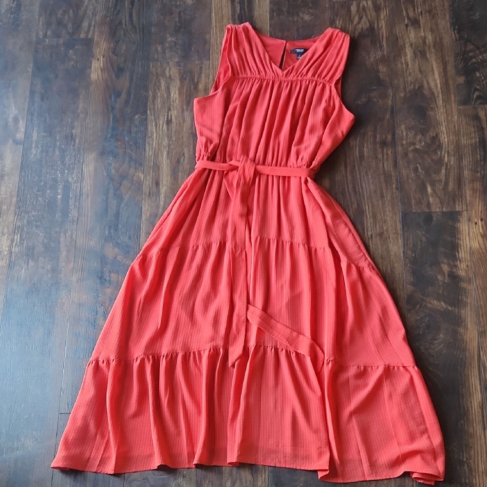 Simply Vera Elegant Coral Sleeveless Dress